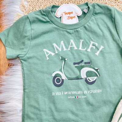 Conj. Camiseta Amalfi Lambreta e Bermuda em Linho - Verde